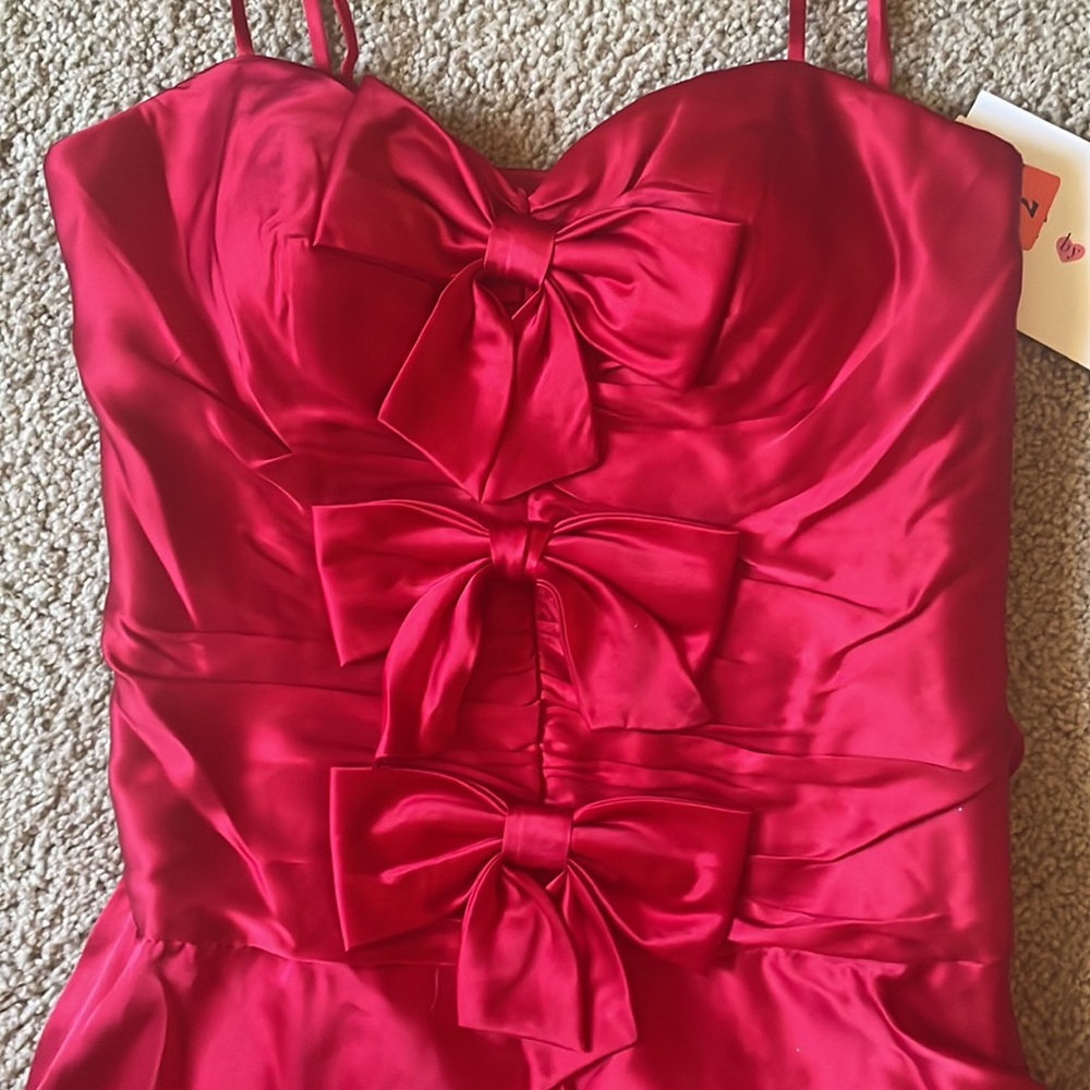 Red Silk Dress - Picture 2 of 11
